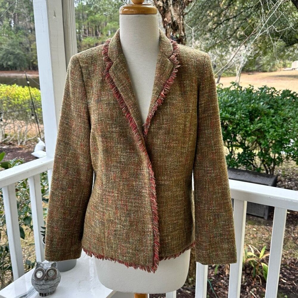 Worth Wool Blend Fringe Blazer